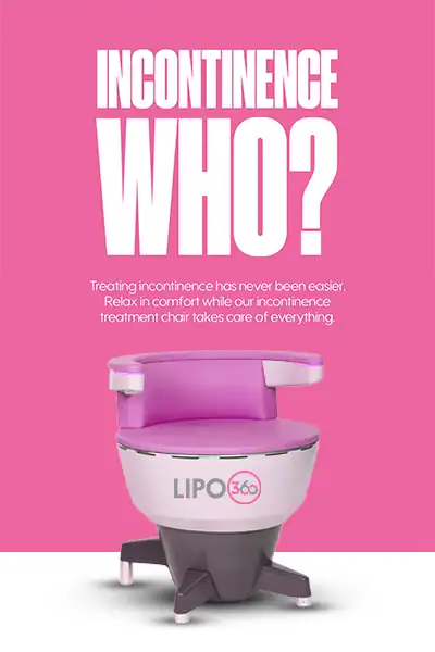 LIPO360 EMS Chair Can Help with Urinary Incontinence 2 Image of a urinary incontinence treatment seat Guildford