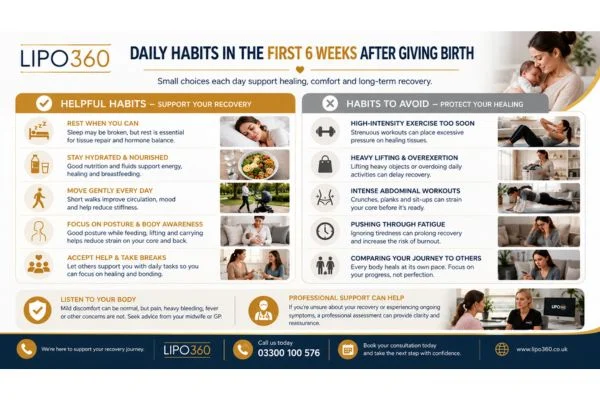 What to Do (and Avoid) in the First 6 Weeks After Giving Birth To Avoid Diastasis Recti 3 First 6 Weeks After Giving Birth To Avoid Diastasis Recti Guildford : Daily Habits in the First 6 Weeks After Giving Birth